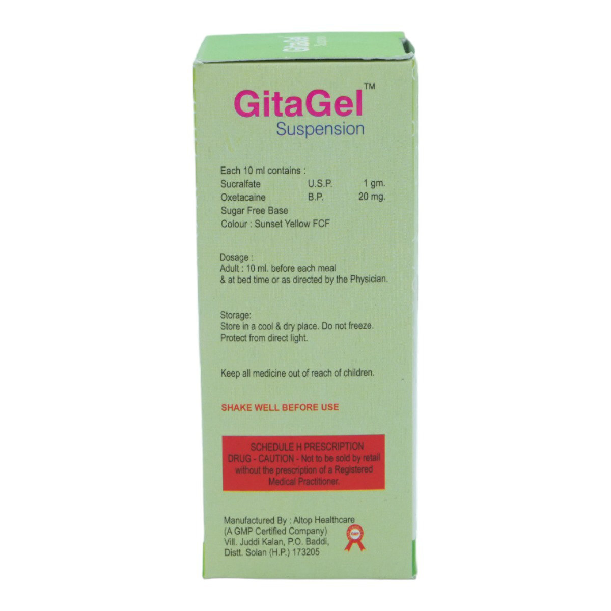 Gitagel Mint Flavour Suspension 100 ml, Pack of 1 Gitagel Mint Flavour Suspension 100 ml, Pack of 1