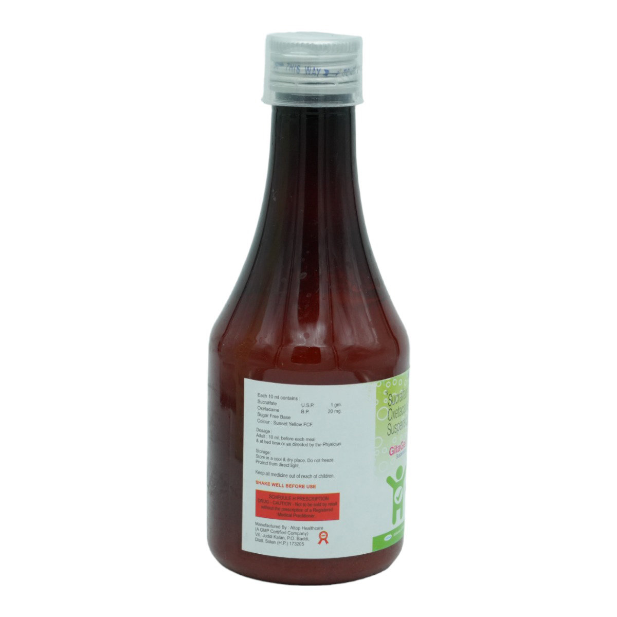 Gitagel Mint Flavour Suspension 200 ml, Pack of 1 Gitagel Mint Flavour Suspension 200 ml, Pack of 1