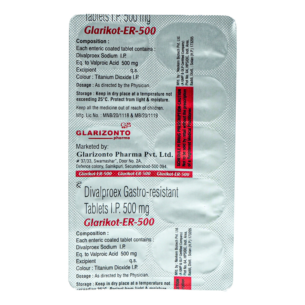 Glarikot ER 500 Tablet 10's, Pack of 10 TABLETS Glarikot ER 500 Tablet 10's, Pack of 10 TABLETS