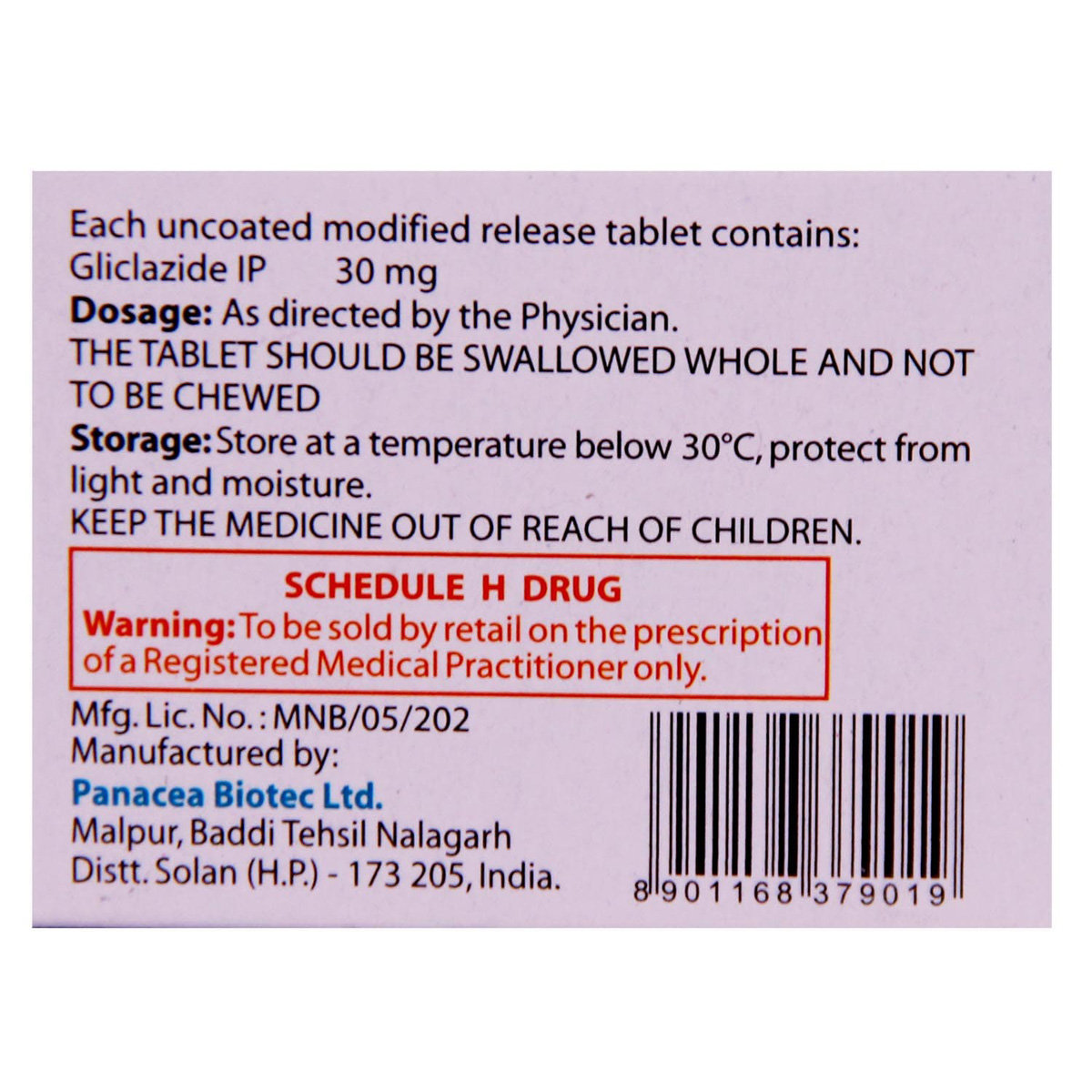 Glizid-MR 30 Tablet 10's, Pack of 10 TABLETS Glizid-MR 30 Tablet 10's, Pack of 10 TABLETS