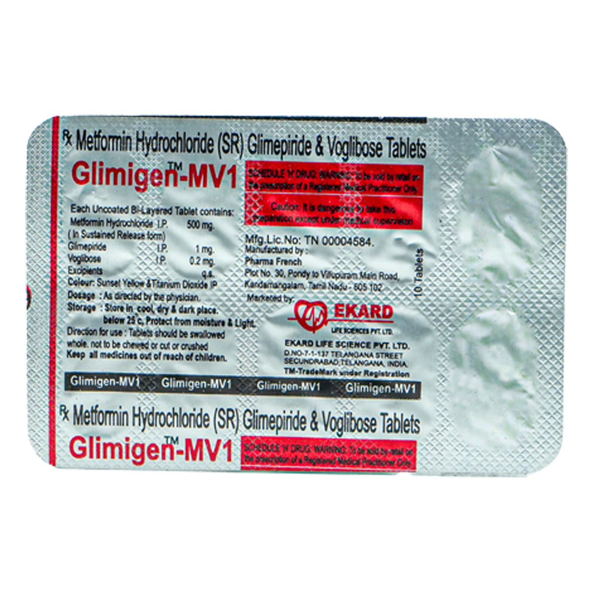 Glimigen Mv1 Tablet 10's, Pack of 10 TabletS Glimigen Mv1 Tablet 10's, Pack of 10 TabletS