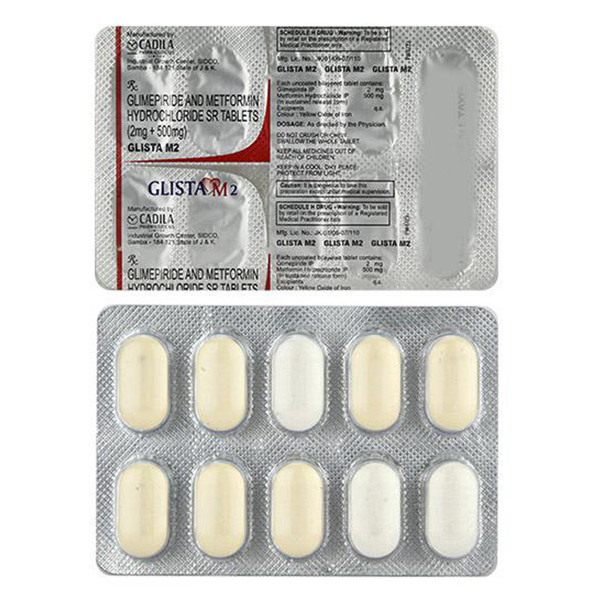 Glista-M2 Tablet 10's, Pack of 10 TabletS Glista-M2 Tablet 10's, Pack of 10 TabletS