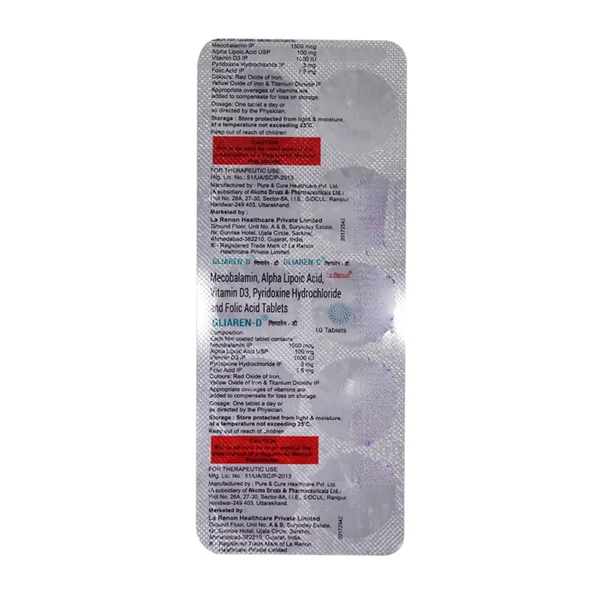 Gliaren-D Tablet 10's, Pack of 10 TabletS
