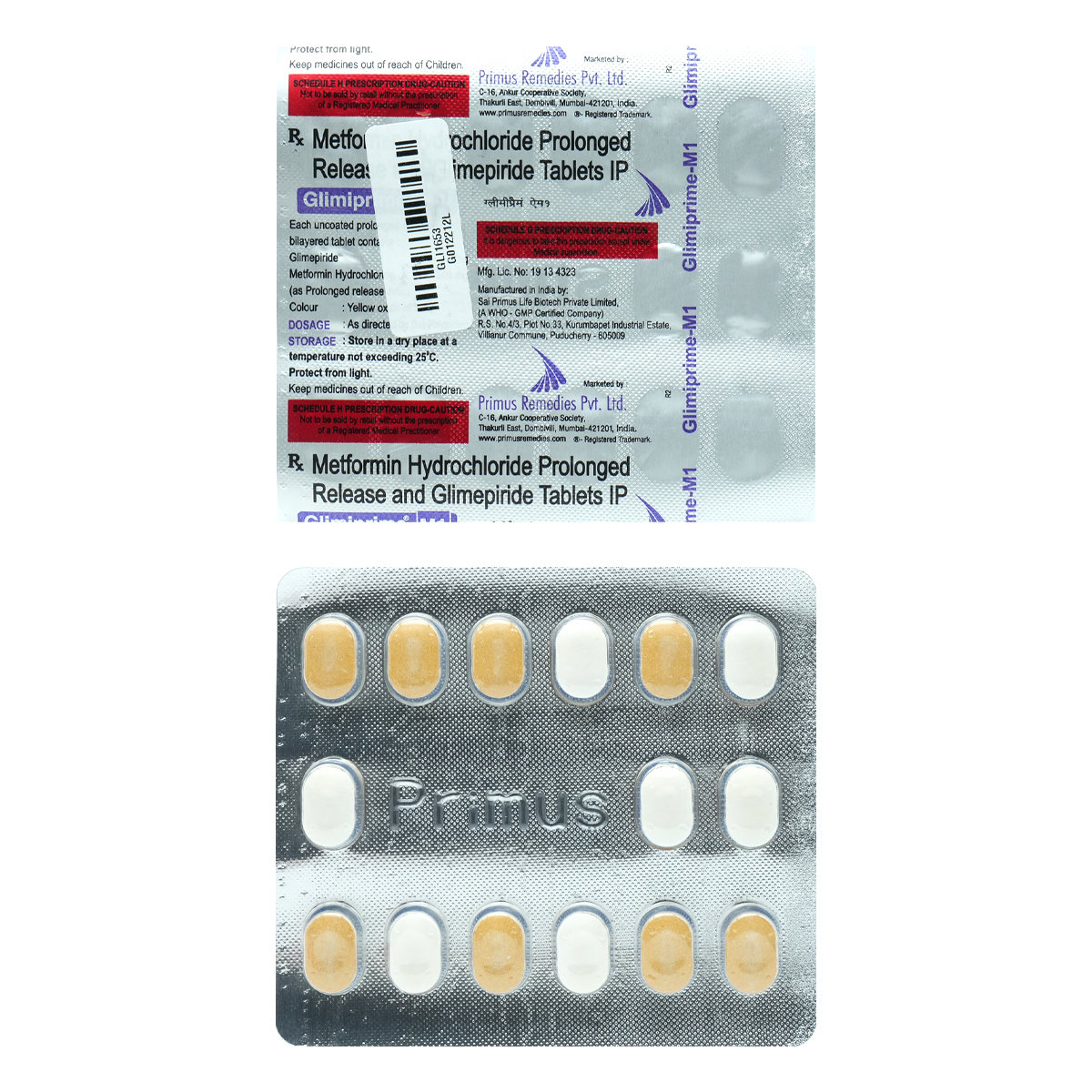 Glimiprime-M1 Tablet 15's, Pack of 15 TabletS Glimiprime-M1 Tablet 15's, Pack of 15 TabletS