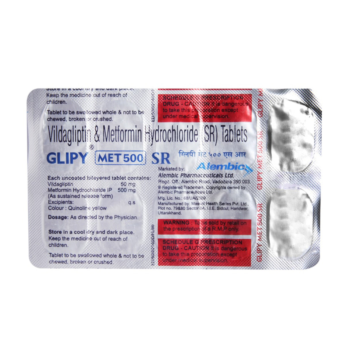 Glipy Met 500 SR Tablet 10's, Pack of 10 TABLETS Glipy Met 500 SR Tablet 10's, Pack of 10 TABLETS