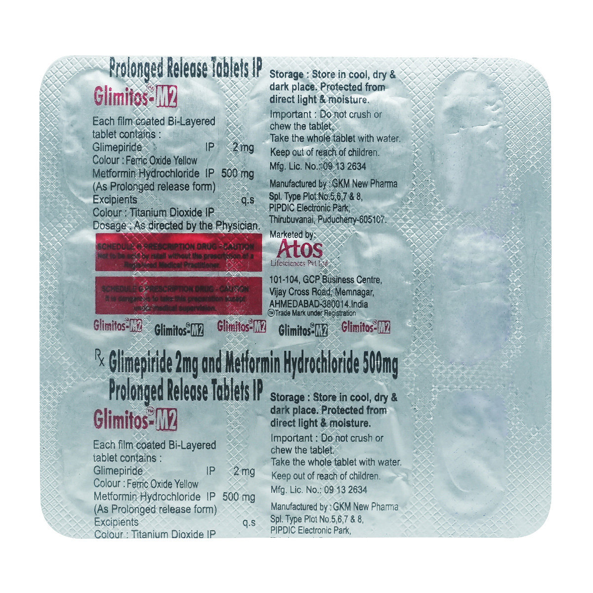 Glimitos-M2 Tablet 15's, Pack of 15 TABLETS Glimitos-M2 Tablet 15's, Pack of 15 TABLETS