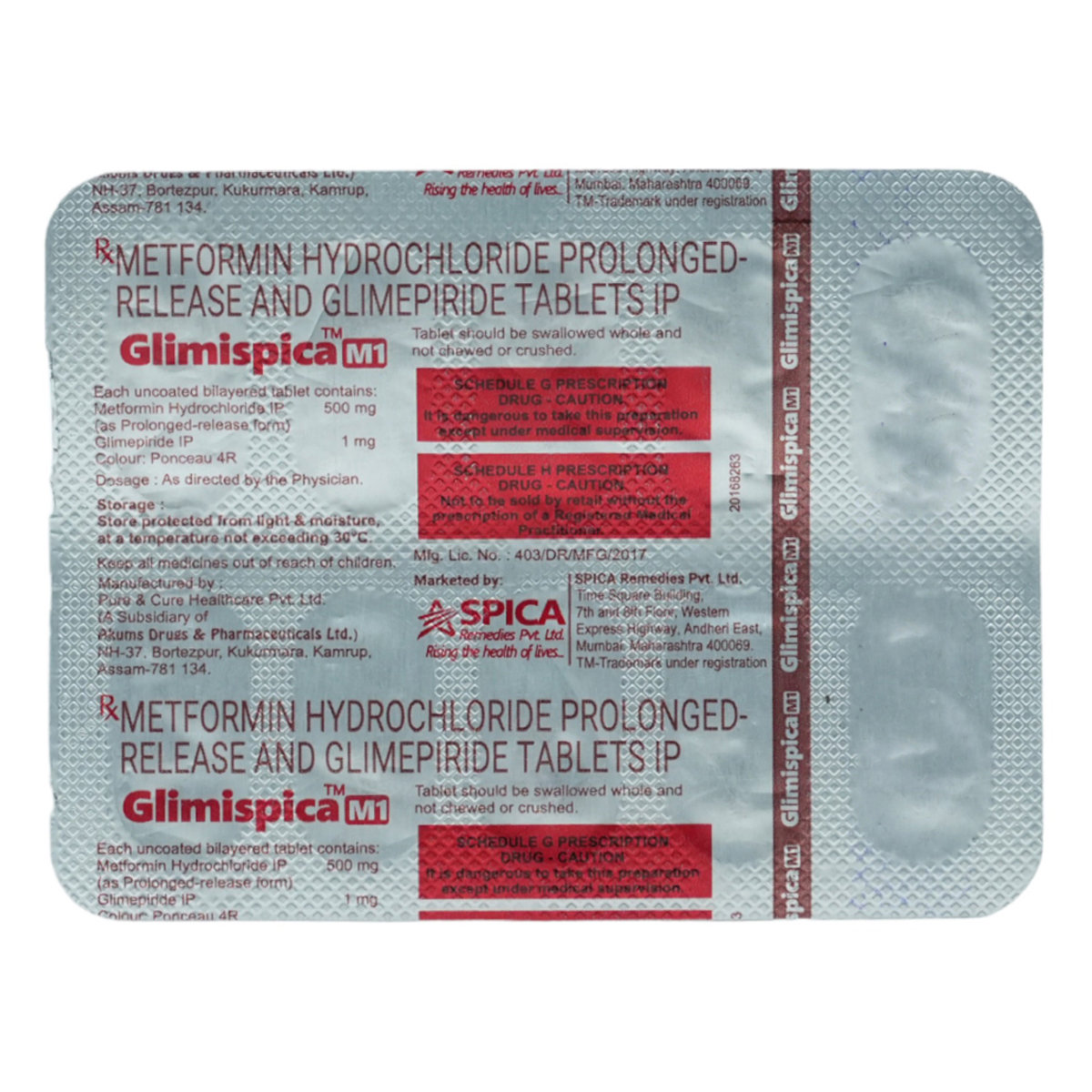 Glimispica M1 Tablet 10's, Pack of 10 TABLETS Glimispica M1 Tablet 10's, Pack of 10 TABLETS