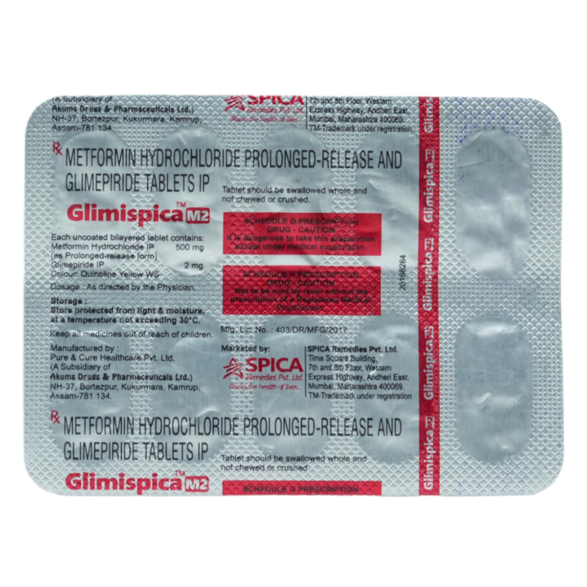Glimispica M2 Tablet 10's, Pack of 10 TABLETS Glimispica M2 Tablet 10's, Pack of 10 TABLETS