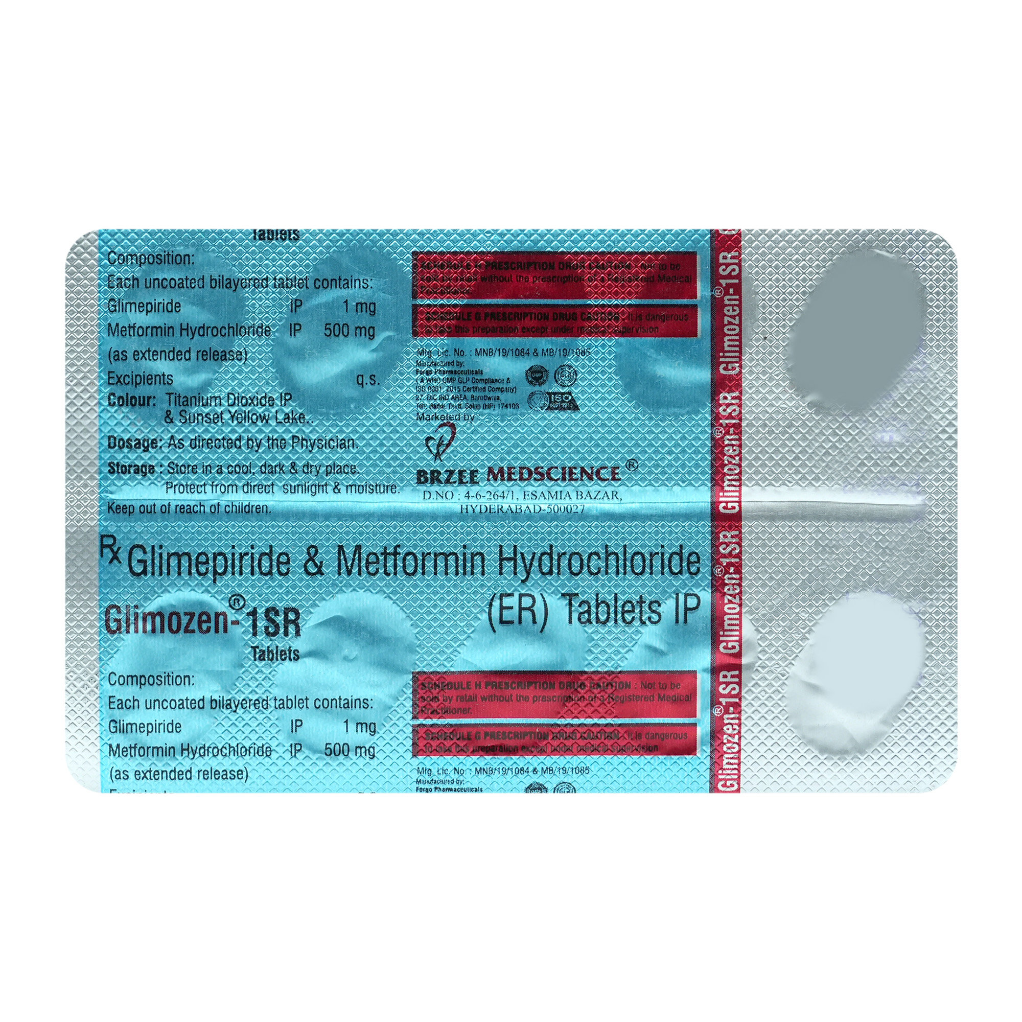 Glimozen -1SR Tablet 10's, Pack of 10 TABLETS Glimozen -1SR Tablet 10's, Pack of 10 TABLETS