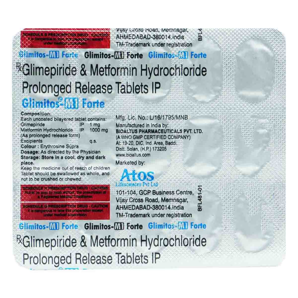 Glimitos-M1 Forte Tablet 15's, Pack of 15 TABLETS Glimitos-M1 Forte Tablet 15's, Pack of 15 TABLETS