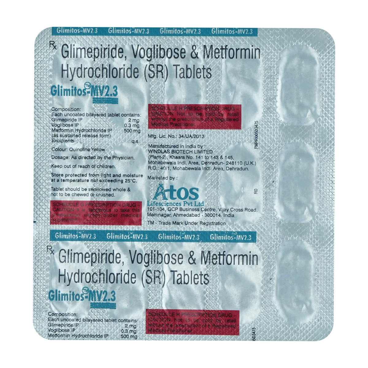 Glimitos-MV 2.3 Tablet 15's, Pack of 15 TABLETS Glimitos-MV 2.3 Tablet 15's, Pack of 15 TABLETS