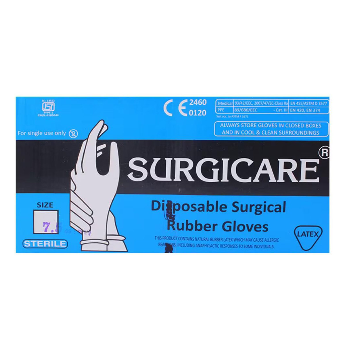 Surgicare Sterile Gloves 7.5, 1 Count, Pack of 1 Surgicare Sterile Gloves 7.5, 1 Count, Pack of 1
