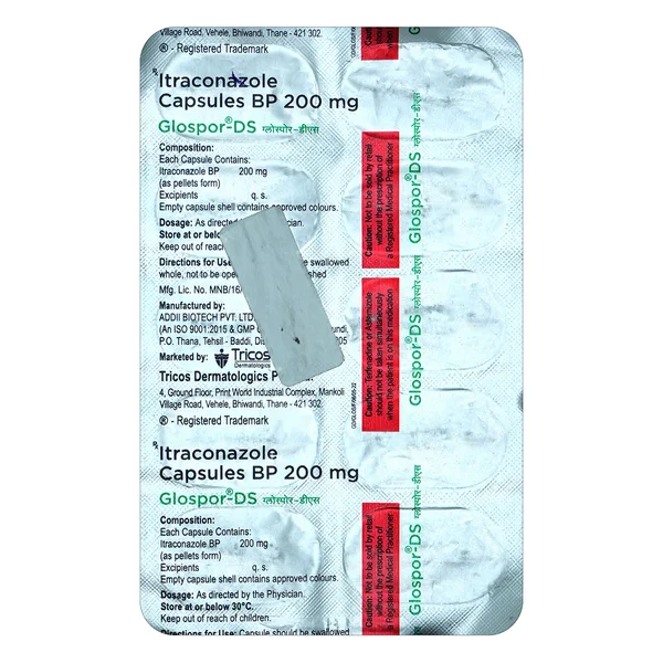 Glospor-DS Capsule 10's, Pack of 10 CapsuleS