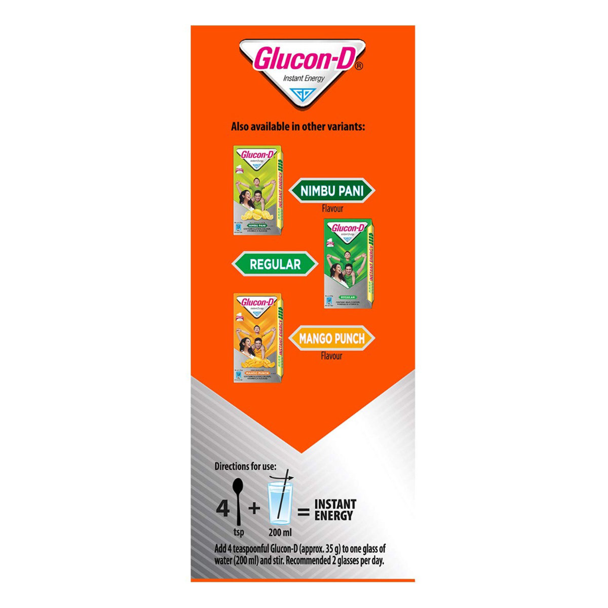 Glucon-D Instant Energy Drink Tangy Orange Flavour Powder, 1 kg Refill Pack, Pack of 1 Glucon-D Instant Energy Drink Tangy Orange Flavour Powder, 1 kg Refill Pack, Pack of 1