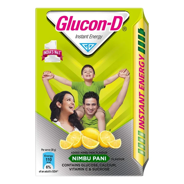 Glucon-D Instant Energy Nimbu Pani Flavour Powder, 450 gm, Pack of 1