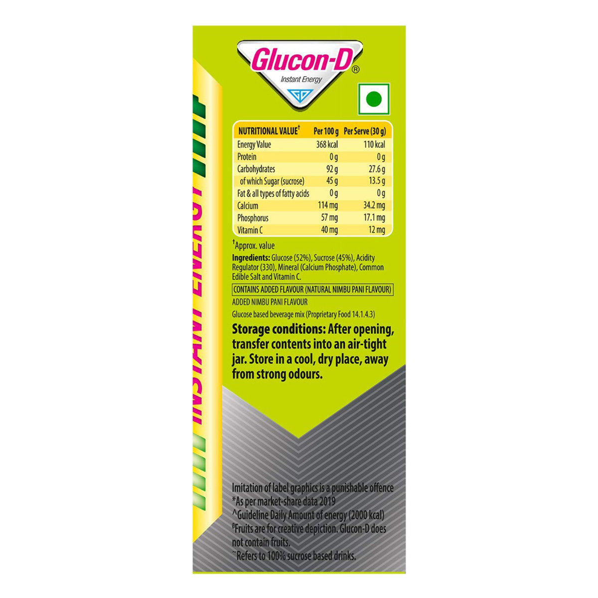 Glucon-D Instant Energy Nimbu Pani Flavour Powder, 450 gm, Pack of 1 Glucon-D Instant Energy Nimbu Pani Flavour Powder, 450 gm, Pack of 1
