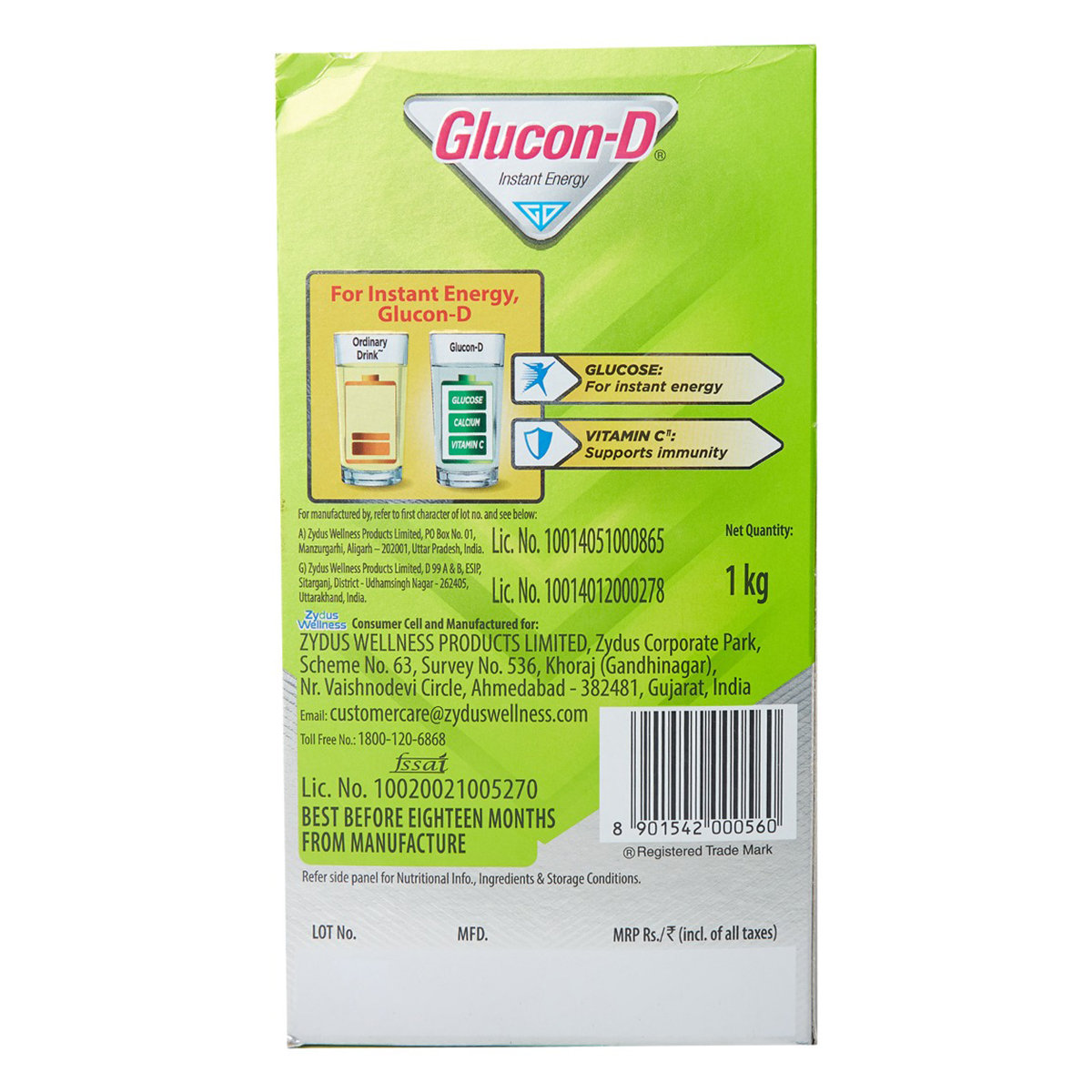 Glucon-D Instant Energy Nimbu Pani Flavour Powder, 1 kg Refill Pack, Pack of 1 Glucon-D Instant Energy Nimbu Pani Flavour Powder, 1 kg Refill Pack, Pack of 1