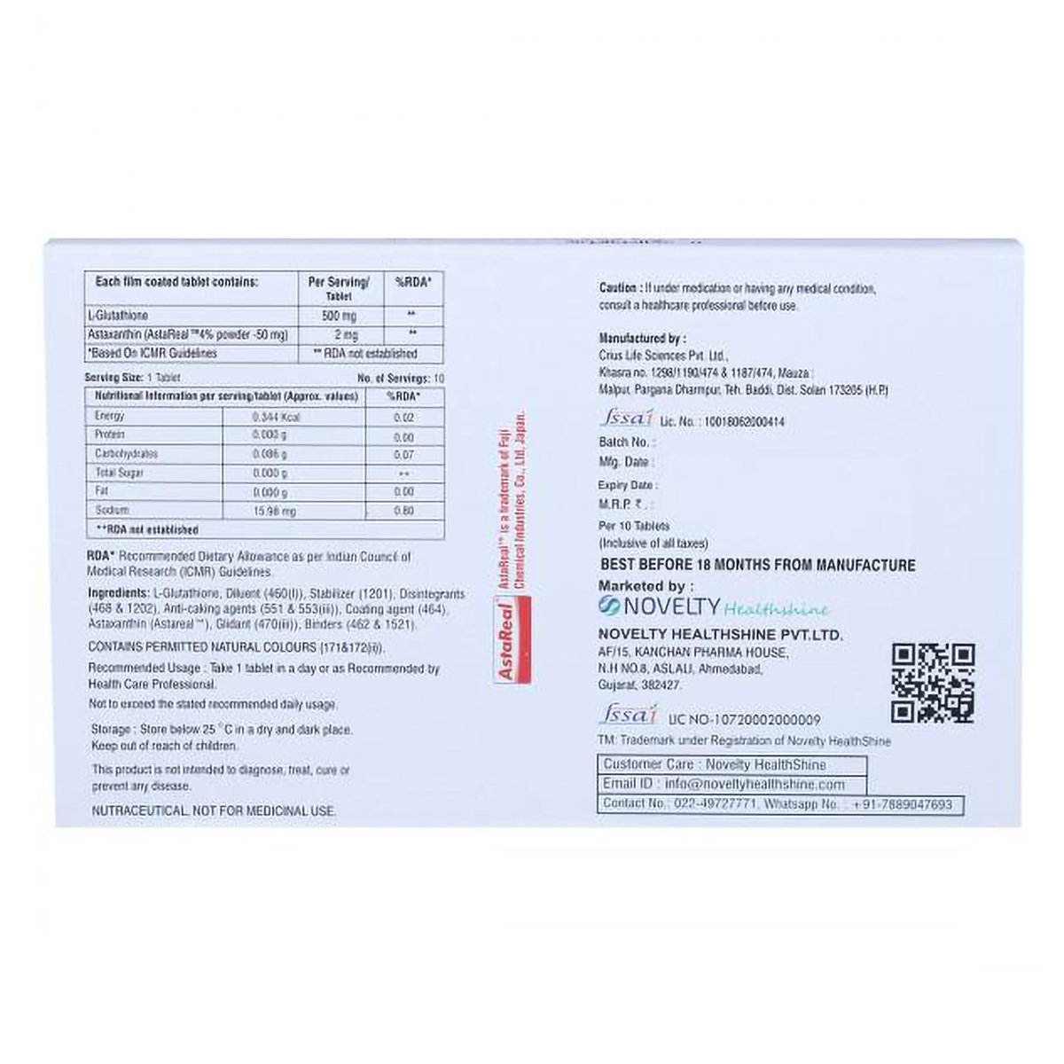 Gluoxidant-A Tablet 10's, Pack of 10 TABLETS Gluoxidant-A Tablet 10's, Pack of 10 TABLETS