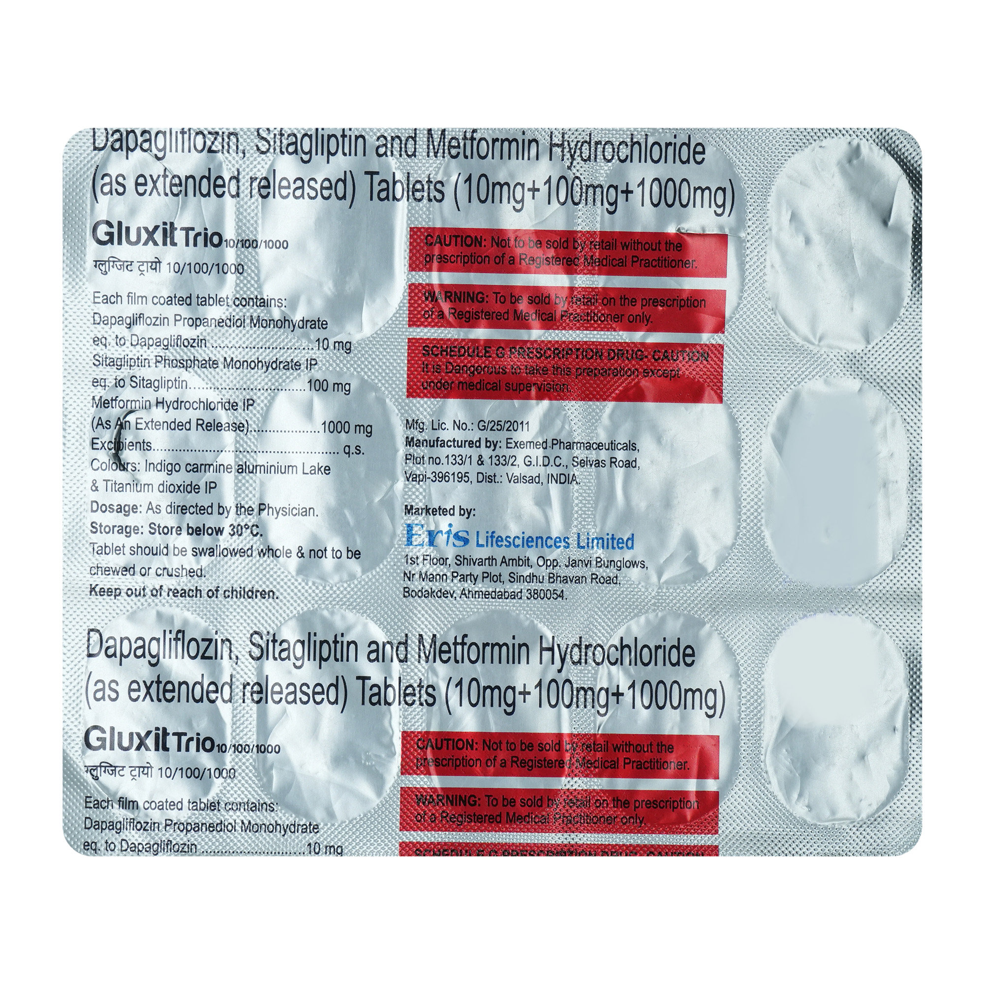 Gluxit Trio 10/100/1000 Tablet 15's, Pack of 15 TabletS Gluxit Trio 10/100/1000 Tablet 15's, Pack of 15 TabletS