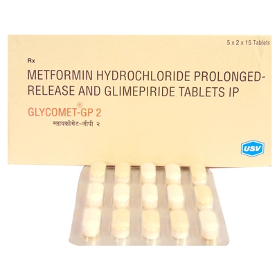 Glycomet-GP 2 Tablet 15's, Pack of 15 TABLETS