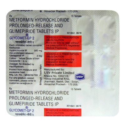 Glycomet-GP 2 Tablet 15's, Pack of 15 TABLETS