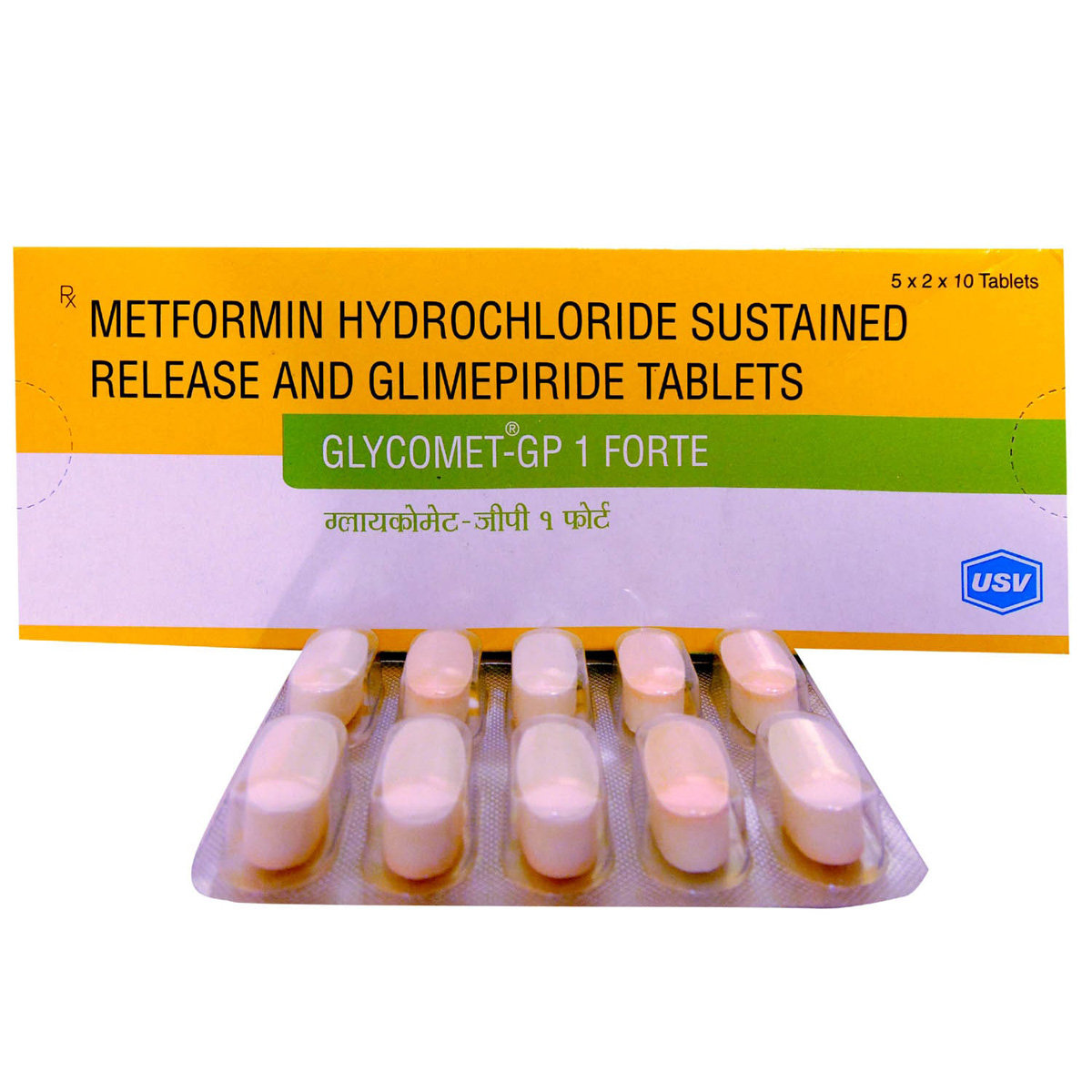 Glycomet GP 1 Forte Tablet 10's, Pack of 10 TABLETS Glycomet GP 1 Forte Tablet 10's, Pack of 10 TABLETS