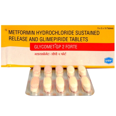 Glycomet-GP 2 Forte Tablet 10's, Pack of 10 TABLETS