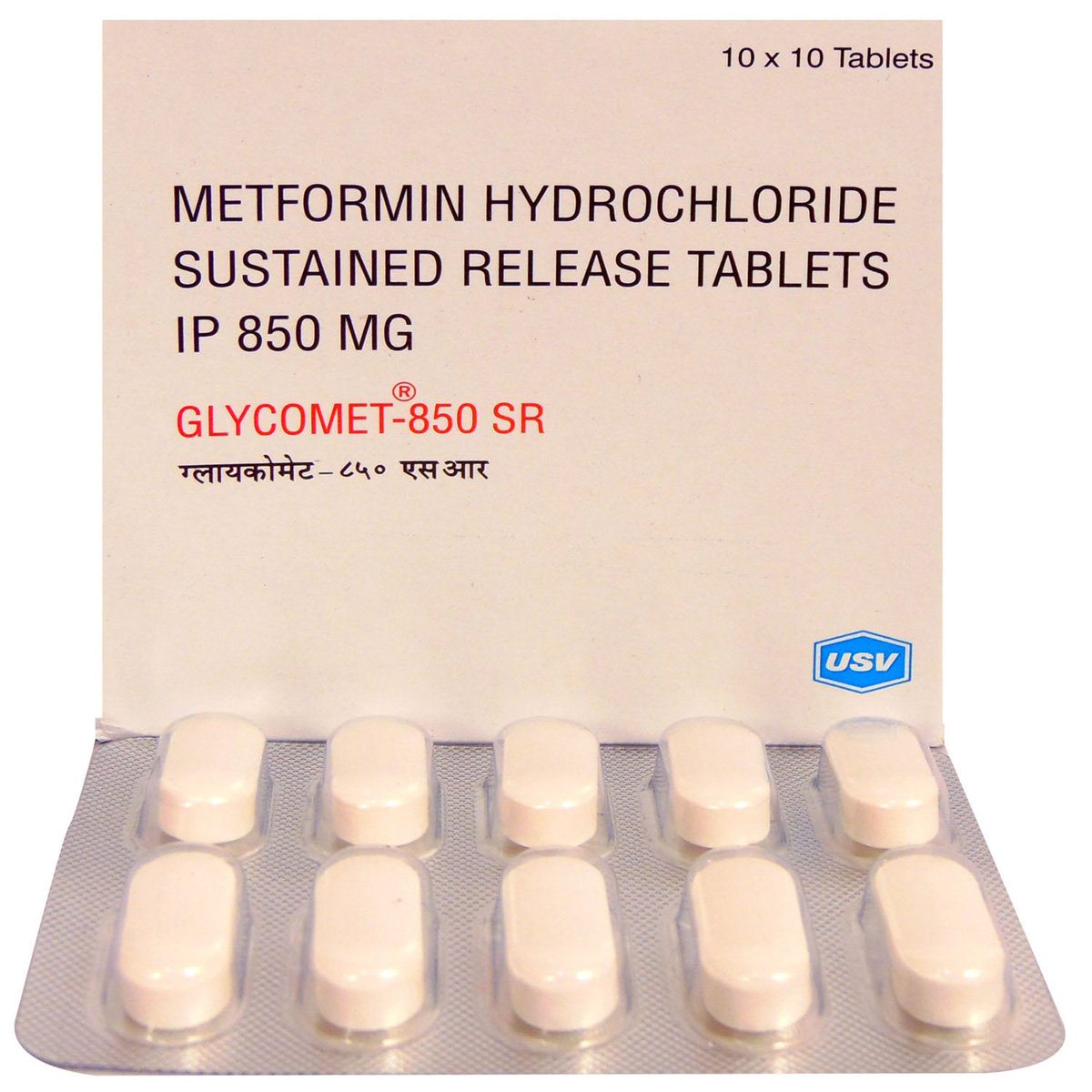 Glycomet SR 850 Tablet 10's, Pack of 10 TABLETS Glycomet SR 850 Tablet 10's, Pack of 10 TABLETS