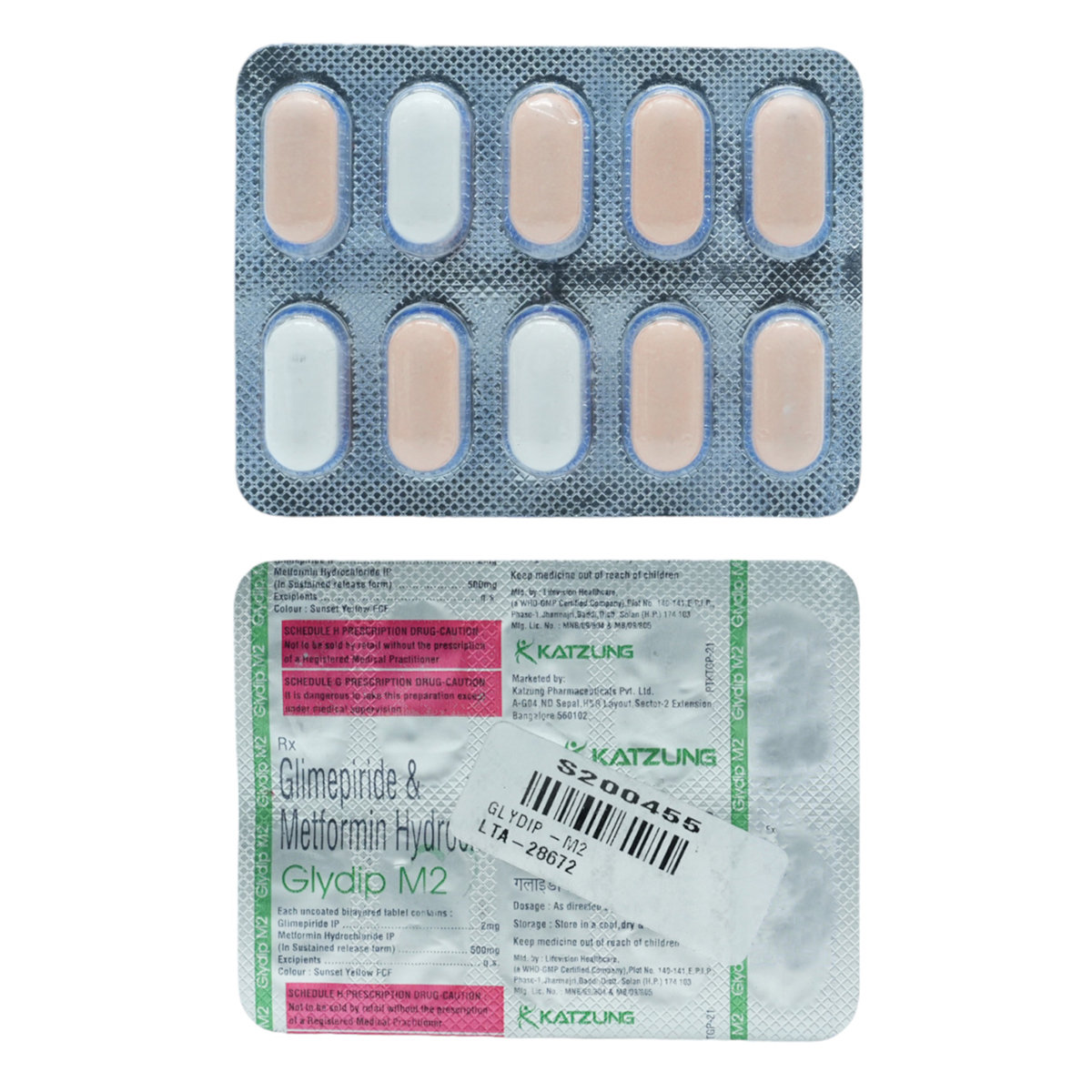 Glydip M 2 Tablet 10's, Pack of 10 TABLETS Glydip M 2 Tablet 10's, Pack of 10 TABLETS