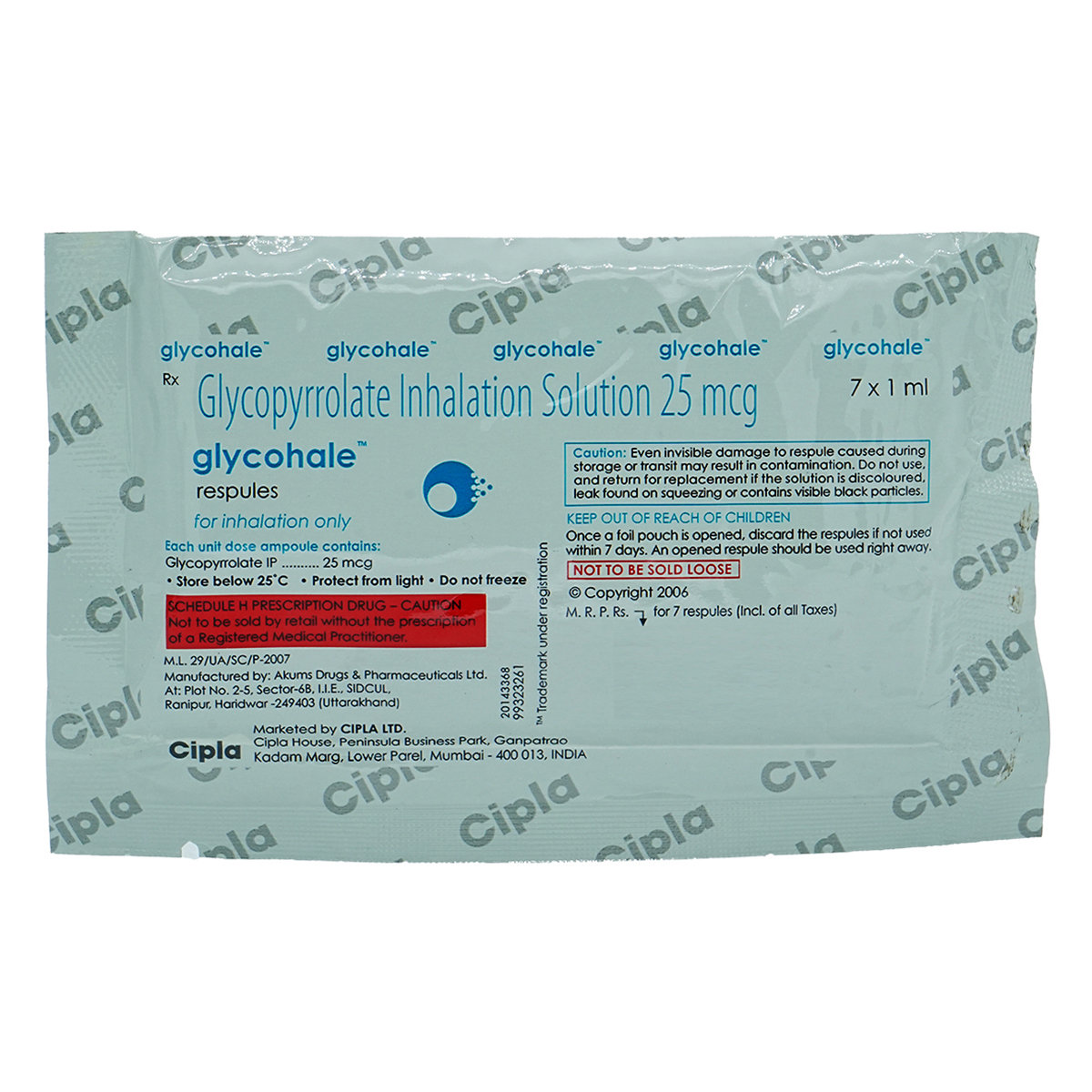 Buy Glycohale Respules 7 x 1 ml Online