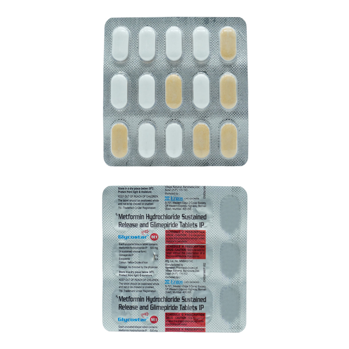 Glycostar M 1 Tablet 15's, Pack of 15 TABLETS Glycostar M 1 Tablet 15's, Pack of 15 TABLETS
