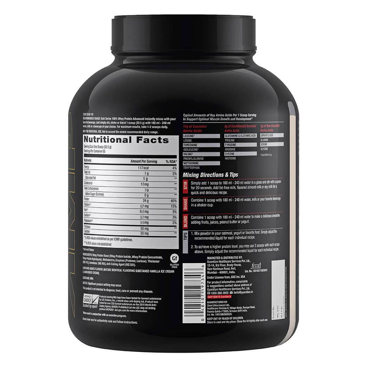 GNC AMP Gold 100% Whey Protein Advanced Double Rich Chocolate Flavour Powder, 2 kg, Pack of 1 GNC AMP Gold 100% Whey Protein Advanced Double Rich Chocolate Flavour Powder, 2 kg, Pack of 1