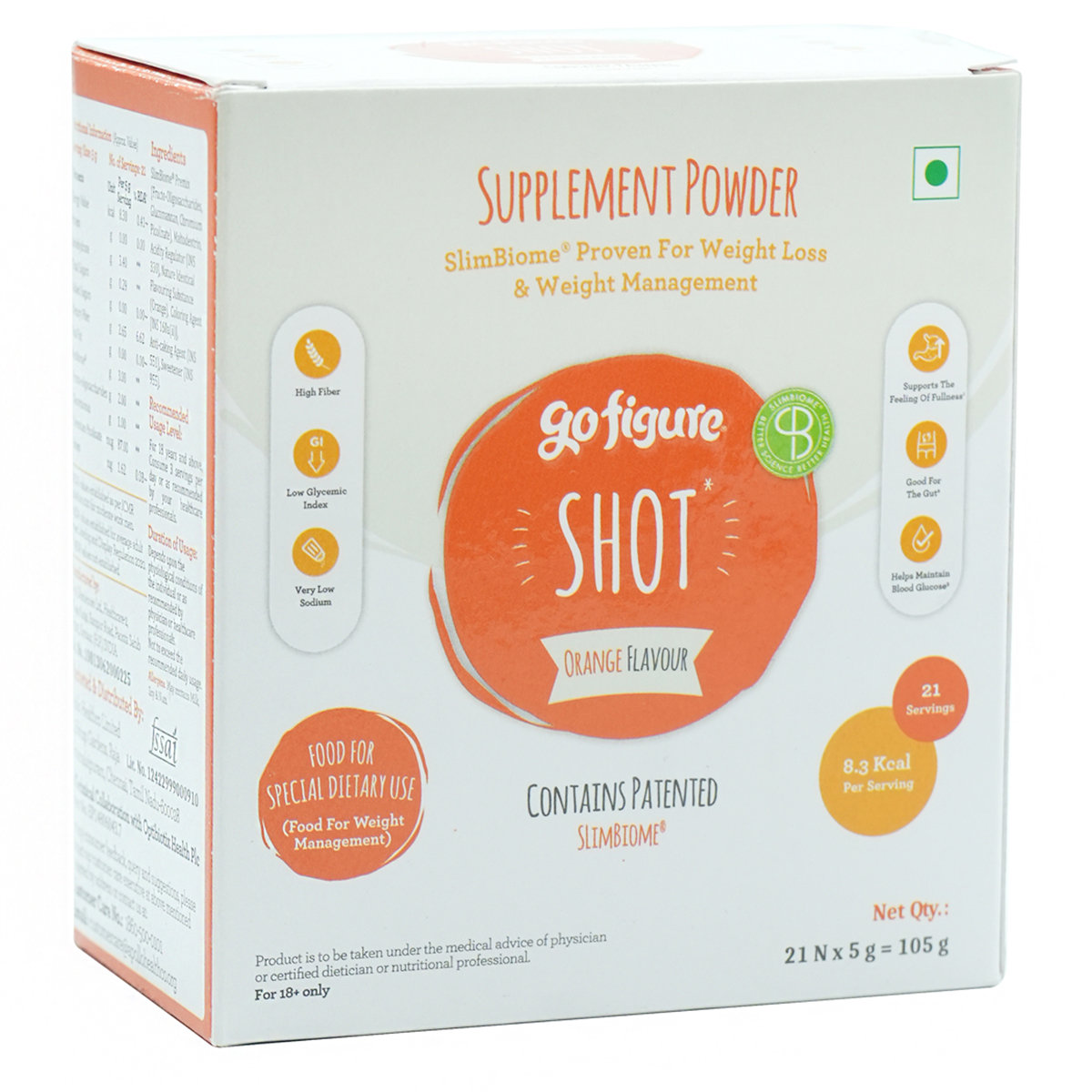 GoFigure Weight Management Shot Orange Flavour Powder, 105 gm (21x5 gm), Pack of 1 GoFigure Weight Management Shot Orange Flavour Powder, 105 gm (21x5 gm), Pack of 1