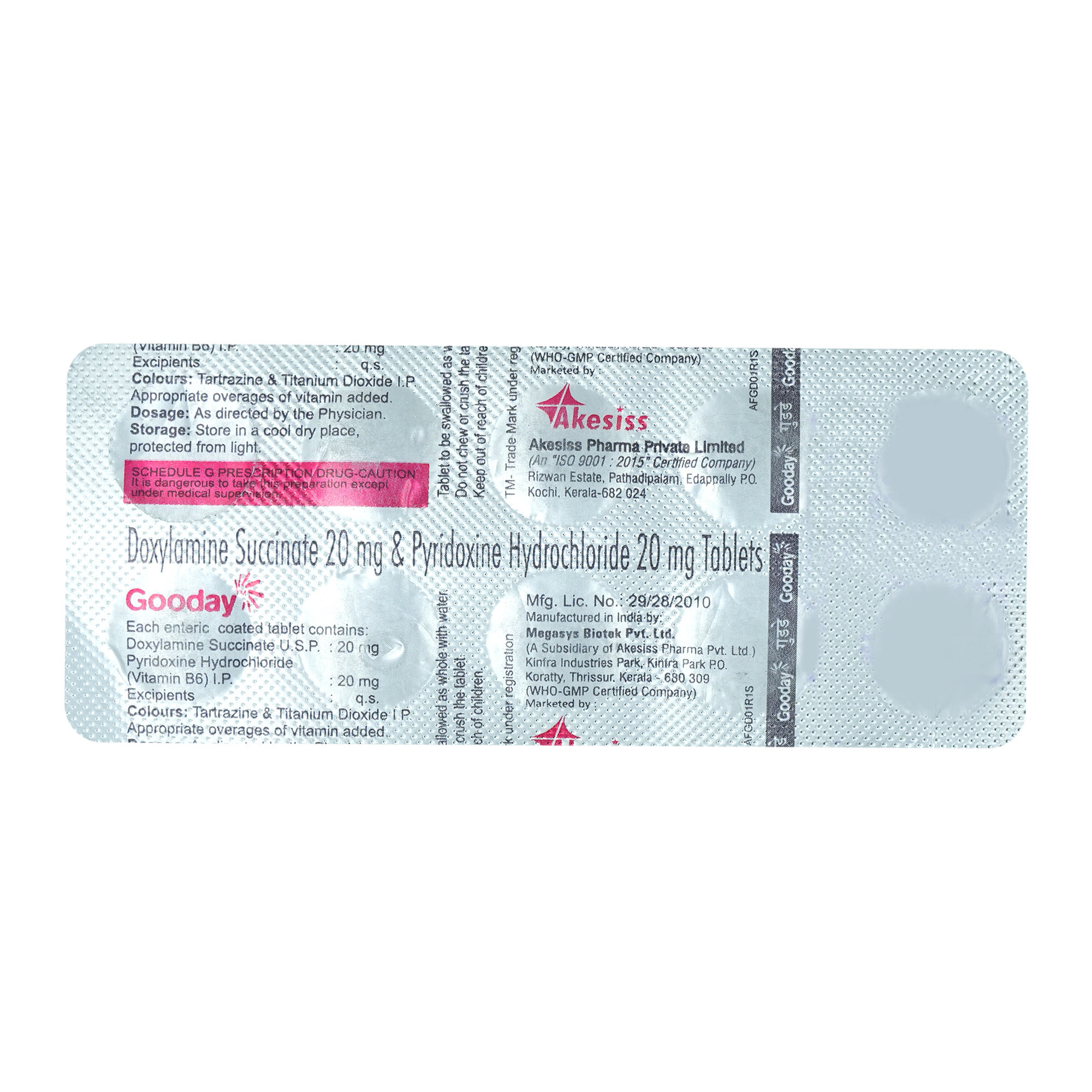 Gooday 20mg/20mg Tablet 10's, Pack of 10 TABLETS Gooday 20mg/20mg Tablet 10's, Pack of 10 TABLETS