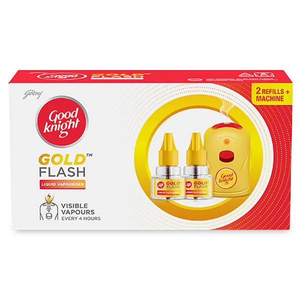 Good Knight Gold Flash Mosquito Repellent Refill, 90 ml (2 x 45 ml), Pack of 1