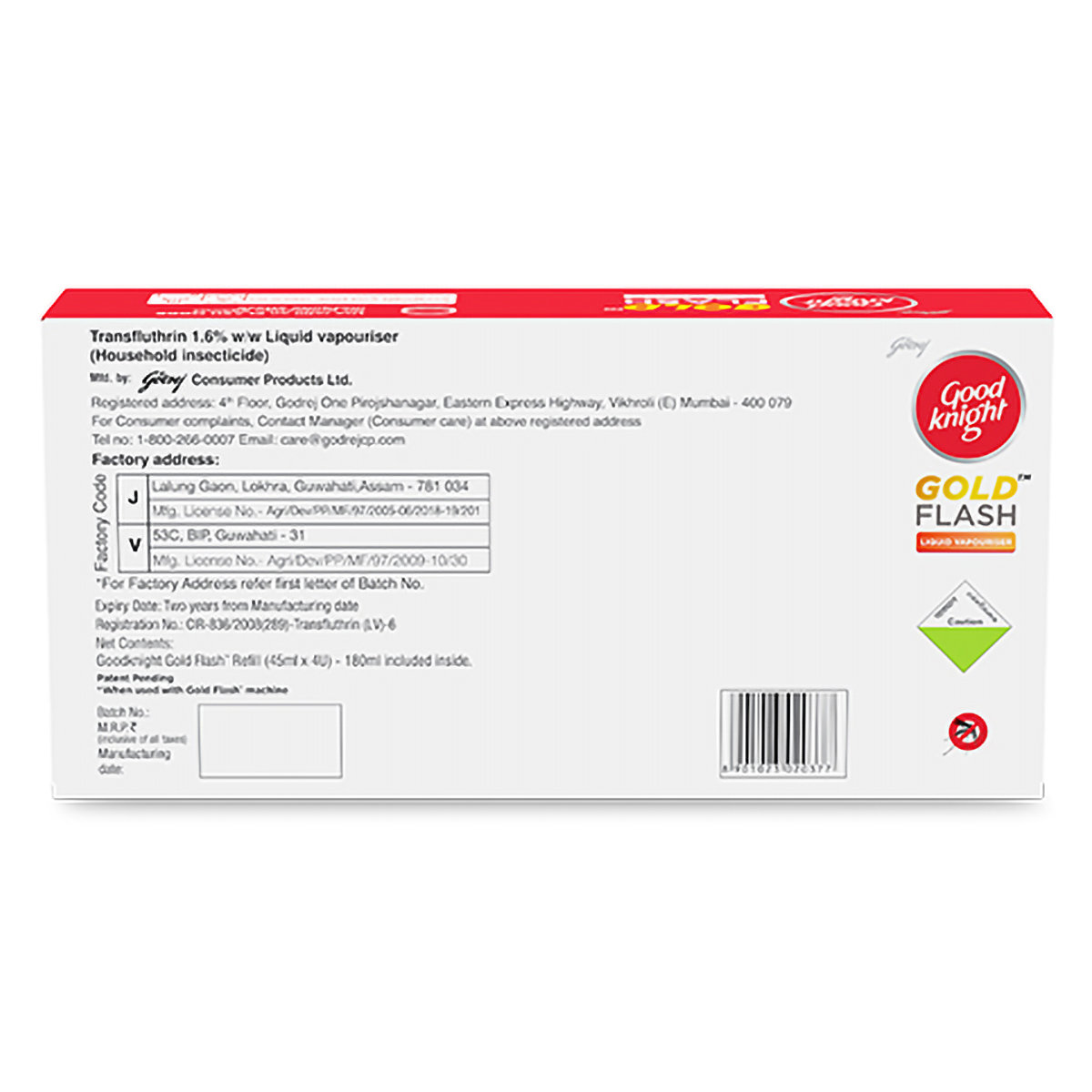 Good Knight Gold Flash Mosquito Repellent Refill, 90 ml (2 x 45 ml), Pack of 1 Good Knight Gold Flash Mosquito Repellent Refill, 90 ml (2 x 45 ml), Pack of 1