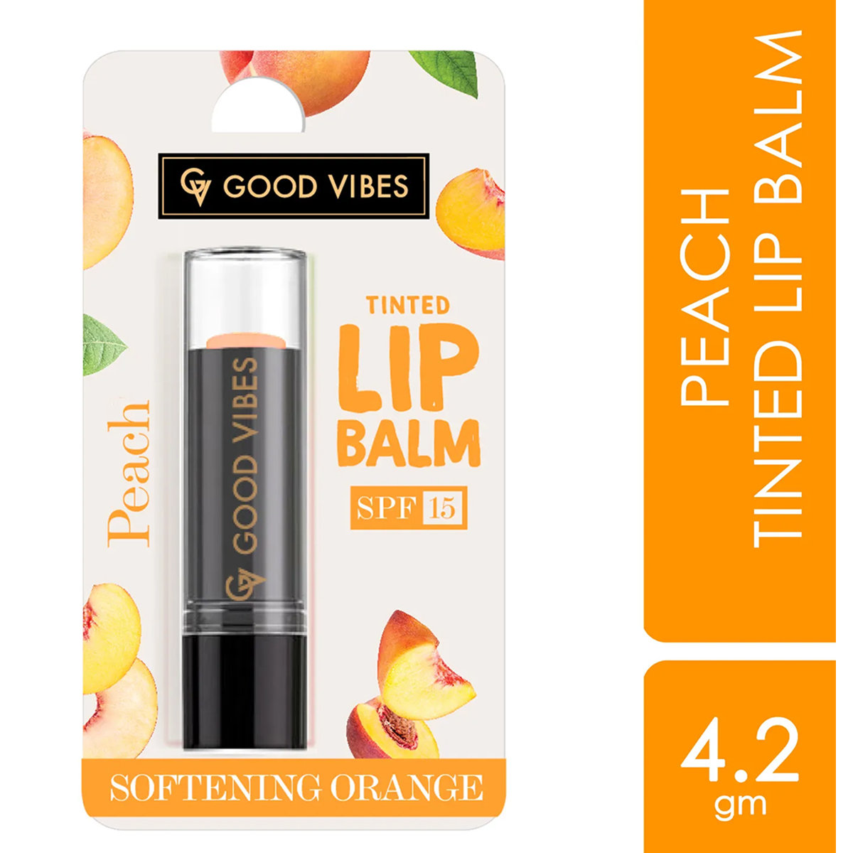 Good Vibes Peach Softening SPF 15 Lip Balm, 4.2 gm, Pack of 1 Good Vibes Peach Softening SPF 15 Lip Balm, 4.2 gm, Pack of 1