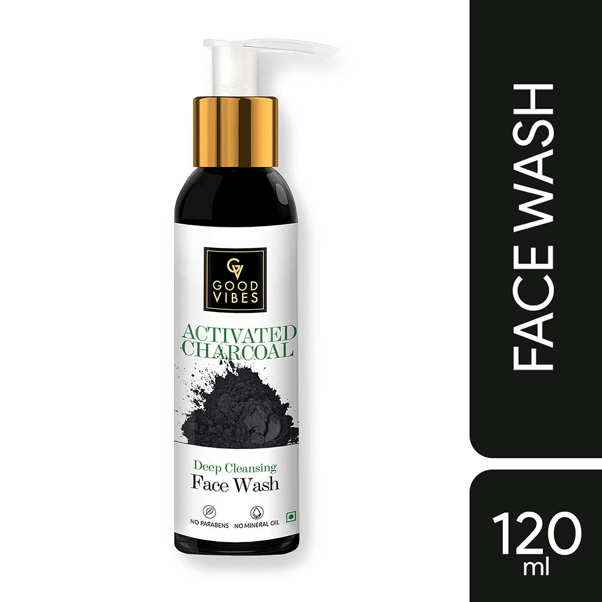Good Vibes Activated Charcoal Face Wash 120 ml | Charcoal | Deep Cleansing | Removes Impurities | Soothes & Calm Skin | For All Skin Type, Pack of 1 Good Vibes Activated Charcoal Face Wash 120 ml | Charcoal | Deep Cleansing | Removes Impurities | Soothes & Calm Skin | For All Skin Type, Pack of 1