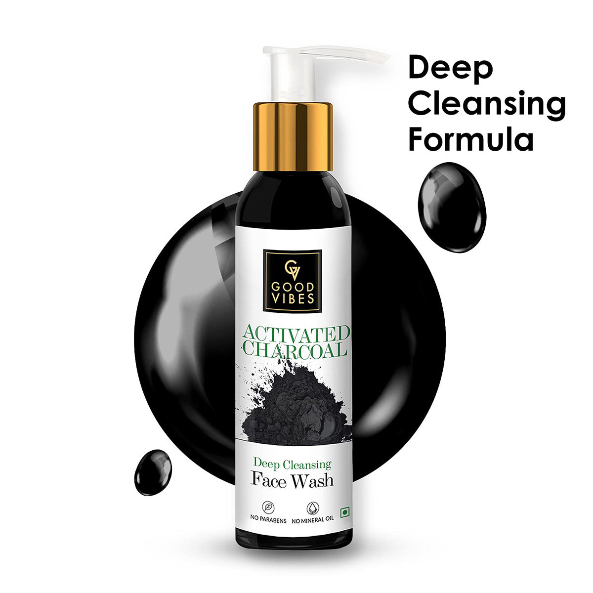 Good Vibes Activated Charcoal Face Wash 120 ml | Charcoal | Deep Cleansing | Removes Impurities | Soothes & Calm Skin | For All Skin Type, Pack of 1 Good Vibes Activated Charcoal Face Wash 120 ml | Charcoal | Deep Cleansing | Removes Impurities | Soothes & Calm Skin | For All Skin Type, Pack of 1