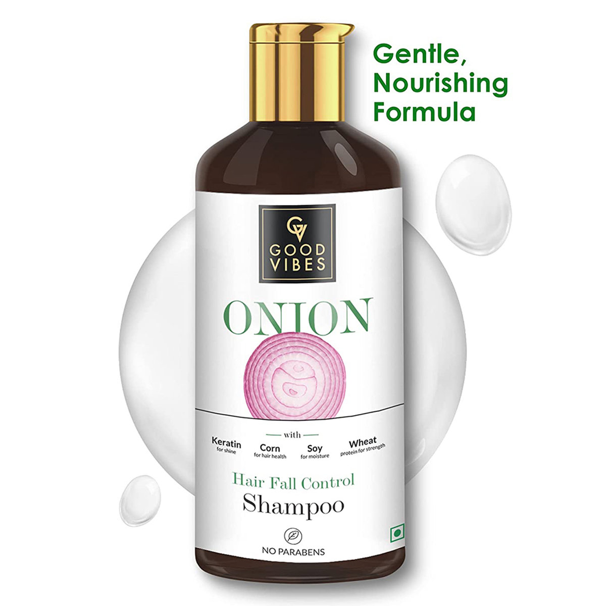 Good Vibes Onion Hair Fall Shampoo, 300 ml, Pack of 1 Good Vibes Onion Hair Fall Shampoo, 300 ml, Pack of 1