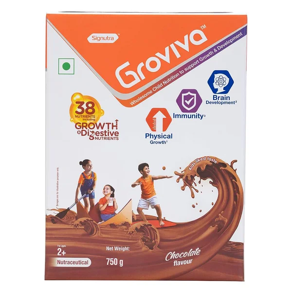 Groviva Chocolate Powder 750 gm ( 2X375gm ), Pack of 1