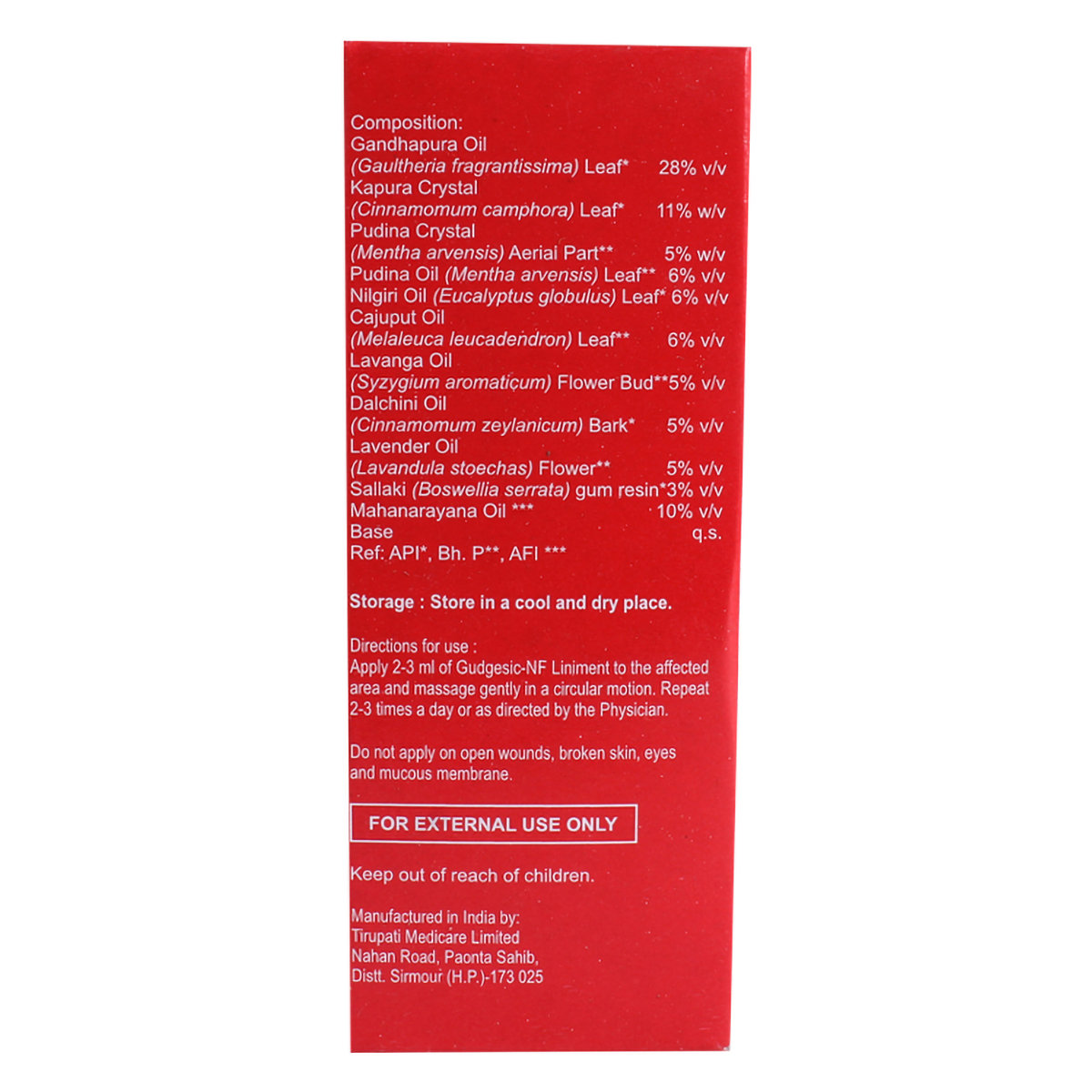 Gudgesic-NF Liniment, 30 ml, Pack of 1 Gudgesic-NF Liniment, 30 ml, Pack of 1