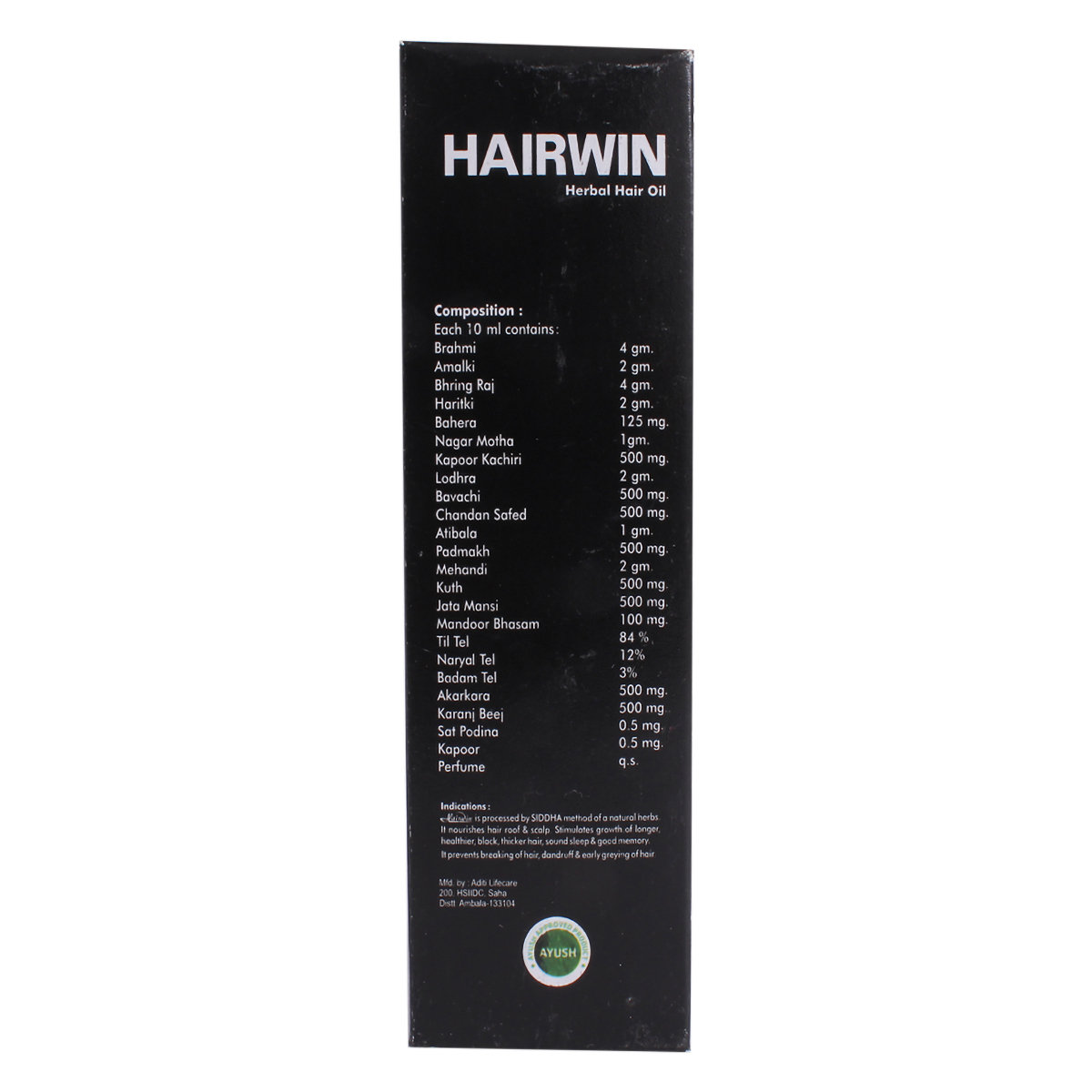 Hairwin Ayurvedic Hair Oil, 100 ml, Pack of 1 Hairwin Ayurvedic Hair Oil, 100 ml, Pack of 1