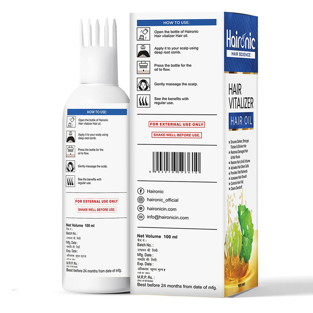 Haironic Hair Vitalizer Hair Oil, 100 ml, Pack of 1 Haironic Hair Vitalizer Hair Oil, 100 ml, Pack of 1