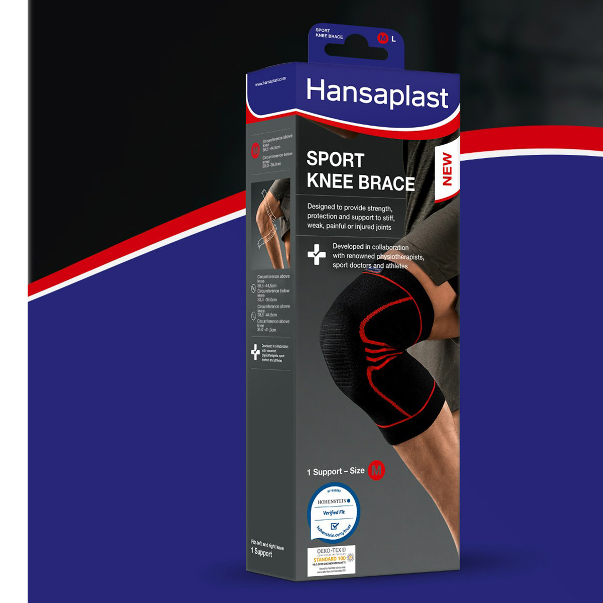 Hansaplast Sport Knee Brace Medium, 1 Count, Pack of 1 Hansaplast Sport Knee Brace Medium, 1 Count, Pack of 1