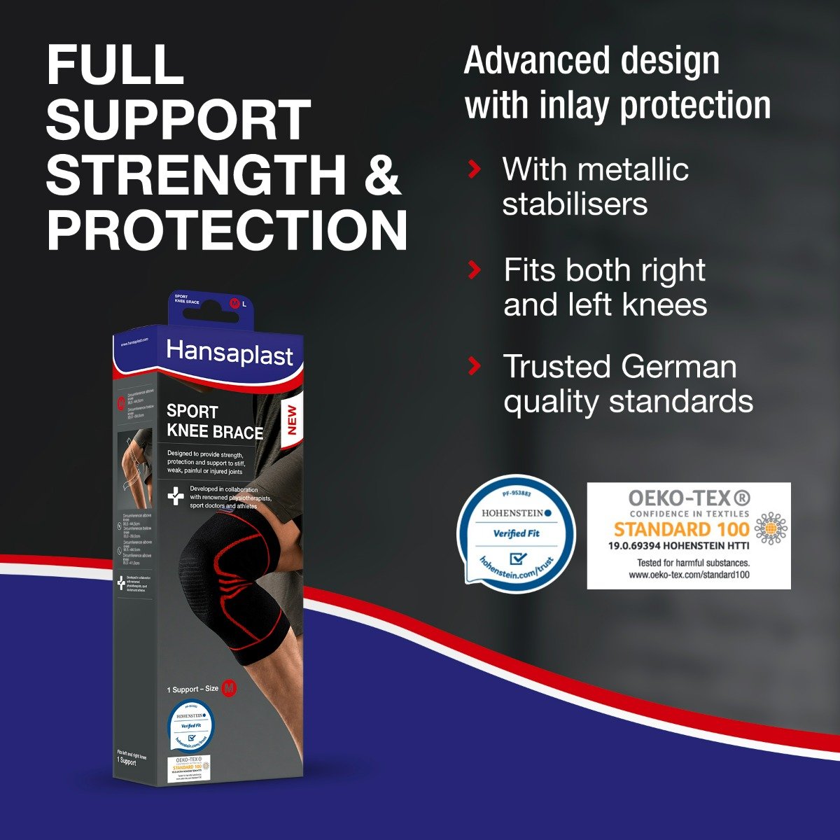 Hansaplast Sport Knee Brace Medium, 1 Count, Pack of 1 Hansaplast Sport Knee Brace Medium, 1 Count, Pack of 1