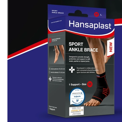 Hansaplast Sport Ankle Brace Medium, 1 Count, Pack of 1