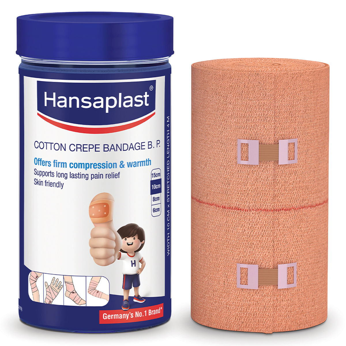 Hansaplast Cotton Crepe Bandage B.P. 10 cm x 4 m, 1 Count, Pack of 1 Hansaplast Cotton Crepe Bandage B.P. 10 cm x 4 m, 1 Count, Pack of 1