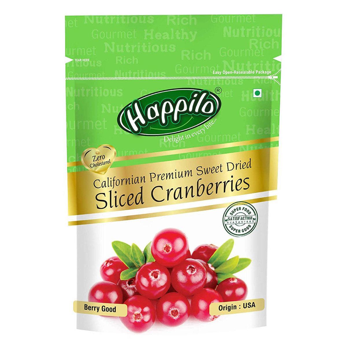 Happilo Californian Premium Sweet Dried Sliced Cranberries, 200 gm, Pack of 1 Happilo Californian Premium Sweet Dried Sliced Cranberries, 200 gm, Pack of 1