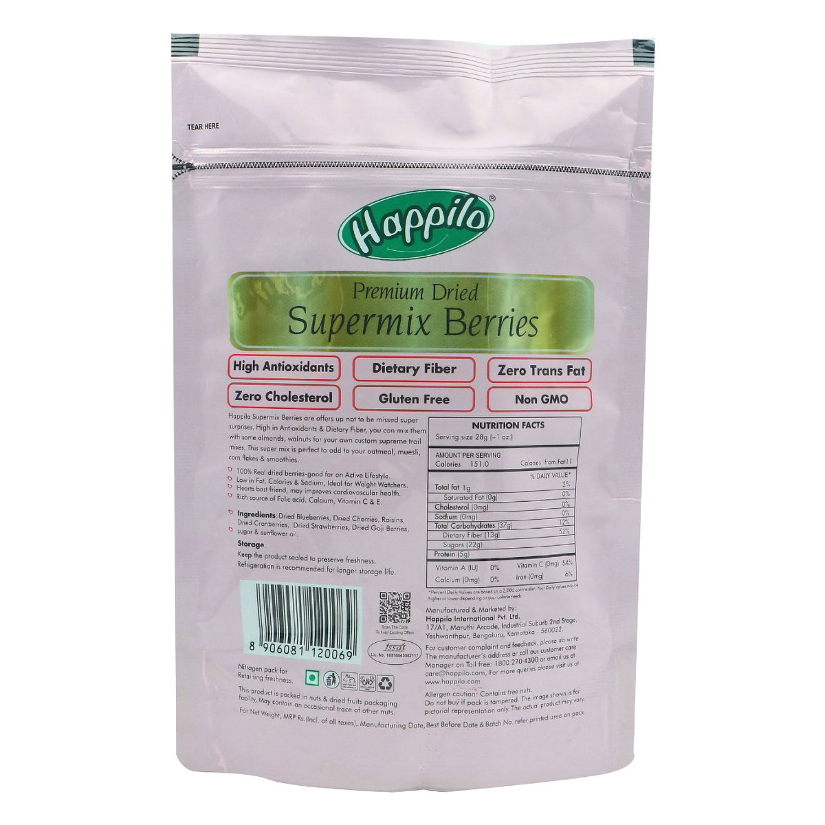 Happilo Premium Dried Supermix Berries, 200 gm, Pack of 1 Happilo Premium Dried Supermix Berries, 200 gm, Pack of 1